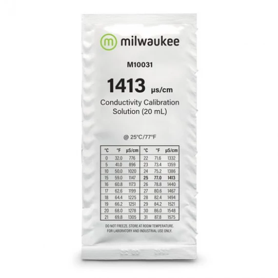 Milwaukee 1413 uS/cm EC kalibráló folyadék – 20 ml, pontos méréshez